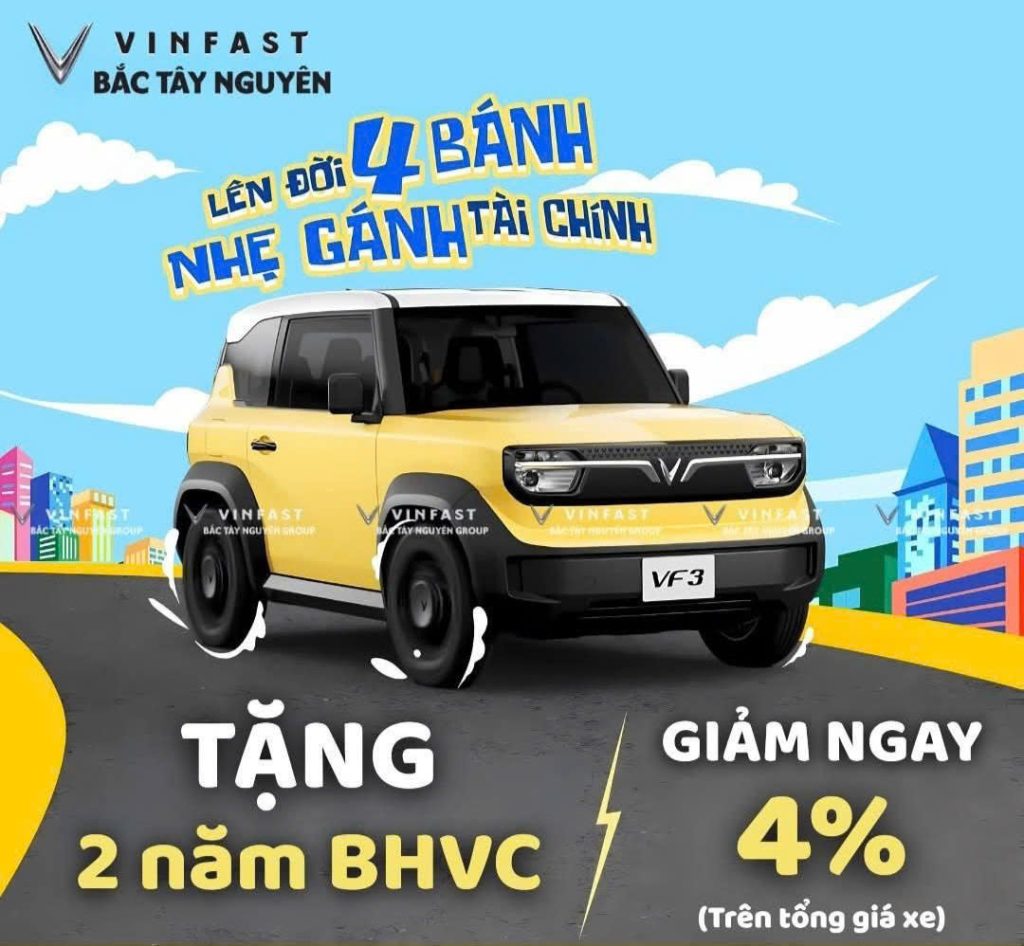 Ưu đãi VinFast VF 3 Bình Định - Giá VF 3 tháng 10/2025 - Xe điện mini Quy Nhơn
