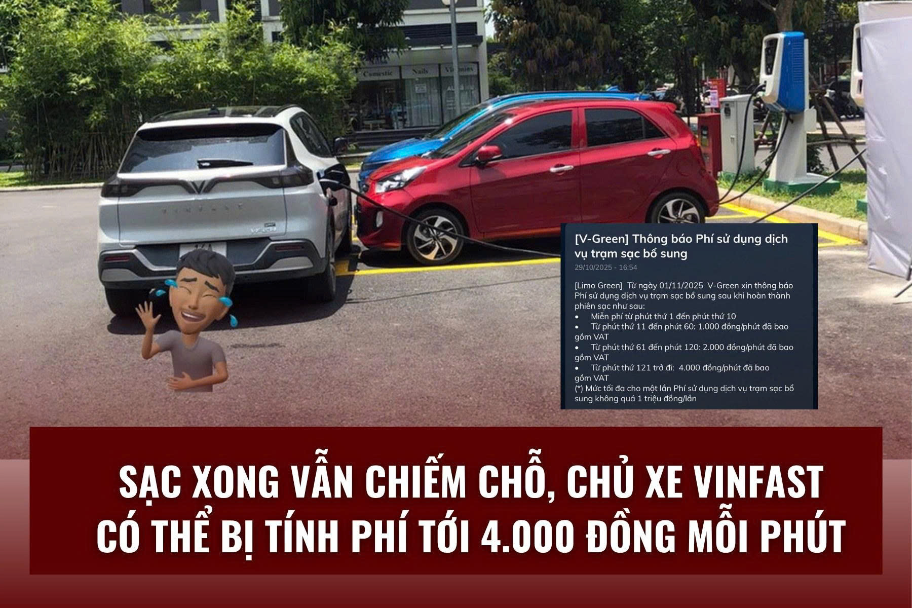 Phí sạc quá giờ Vinfast